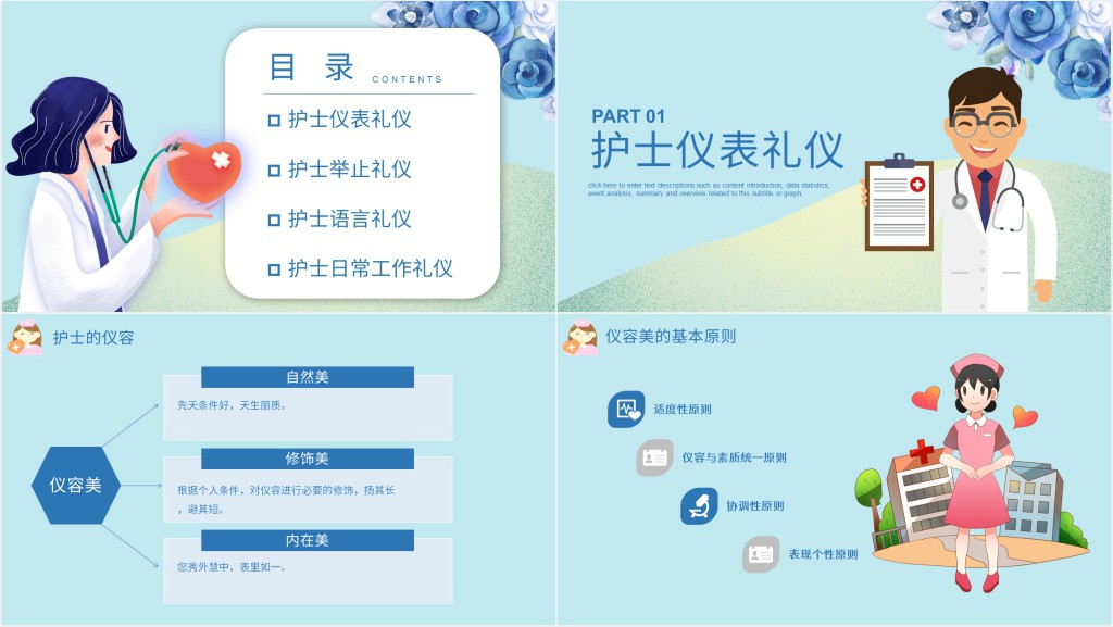 护士日常工作礼仪训练培训PPT模板 护士日常工作礼仪训练培训PPT模板