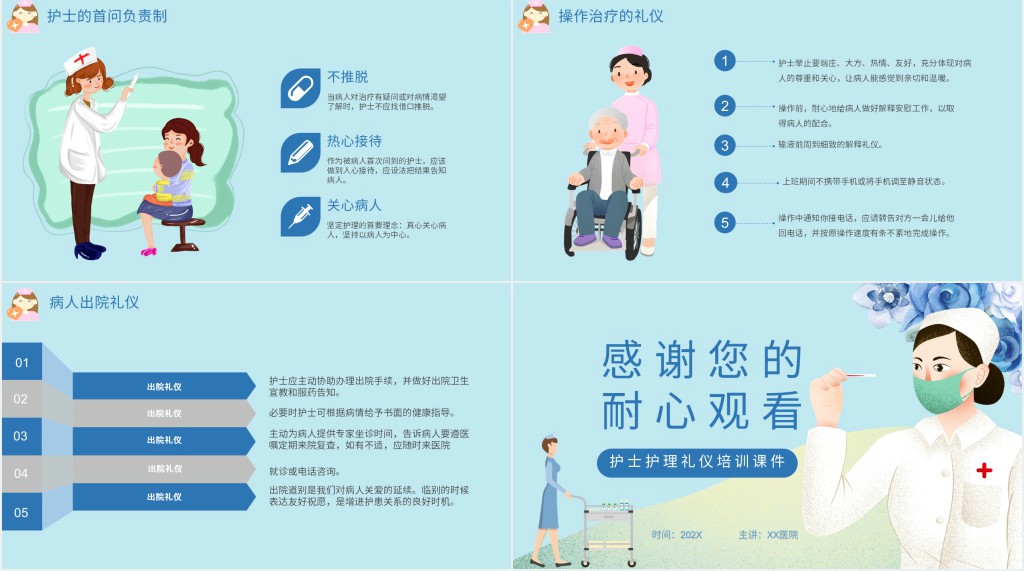 护士日常工作礼仪训练培训PPT模板 护士日常工作礼仪训练培训PPT模板
