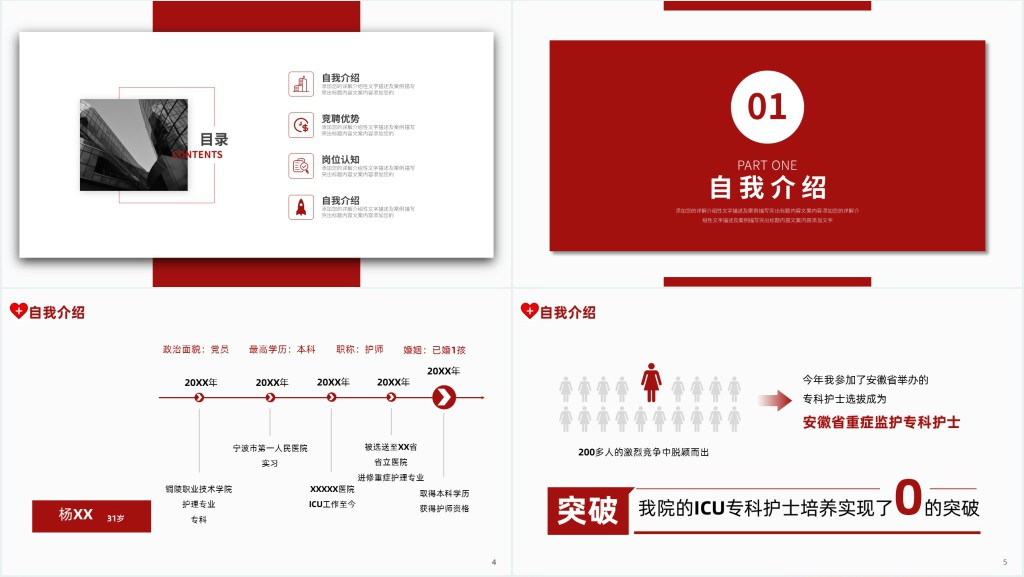 竞聘护士长后备人才PPT模板 竞聘护士长后备人才PPT模板