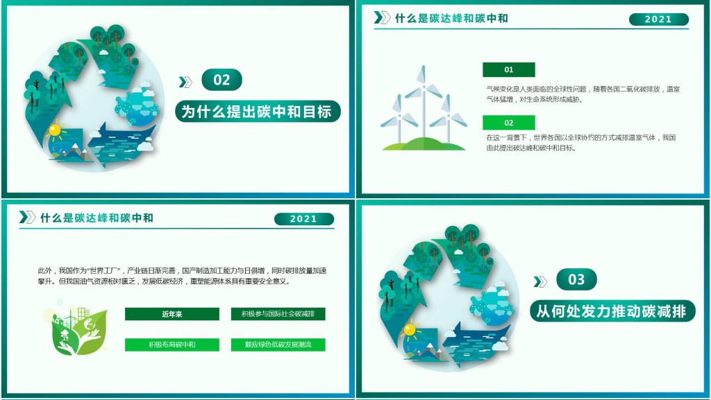 碳达峰与碳中和知识科普宣传PPT模板