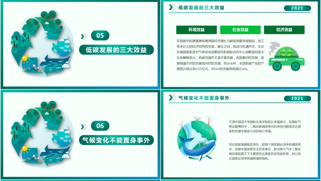 碳达峰与碳中和知识科普宣传PPT模板