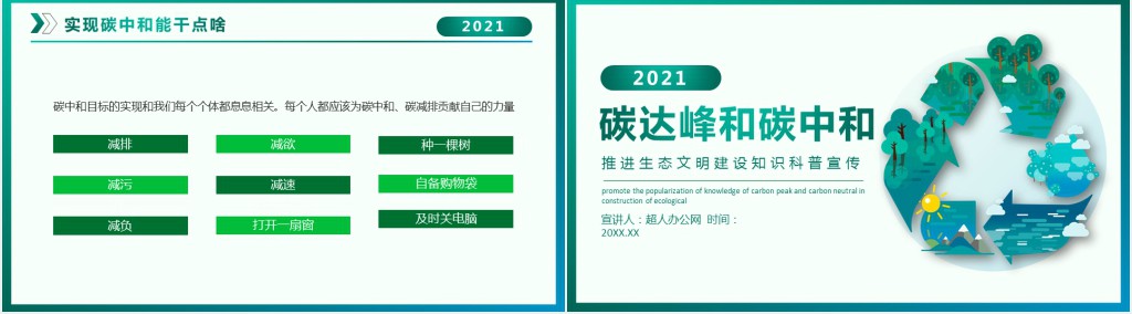 碳达峰与碳中和知识科普宣传PPT模板