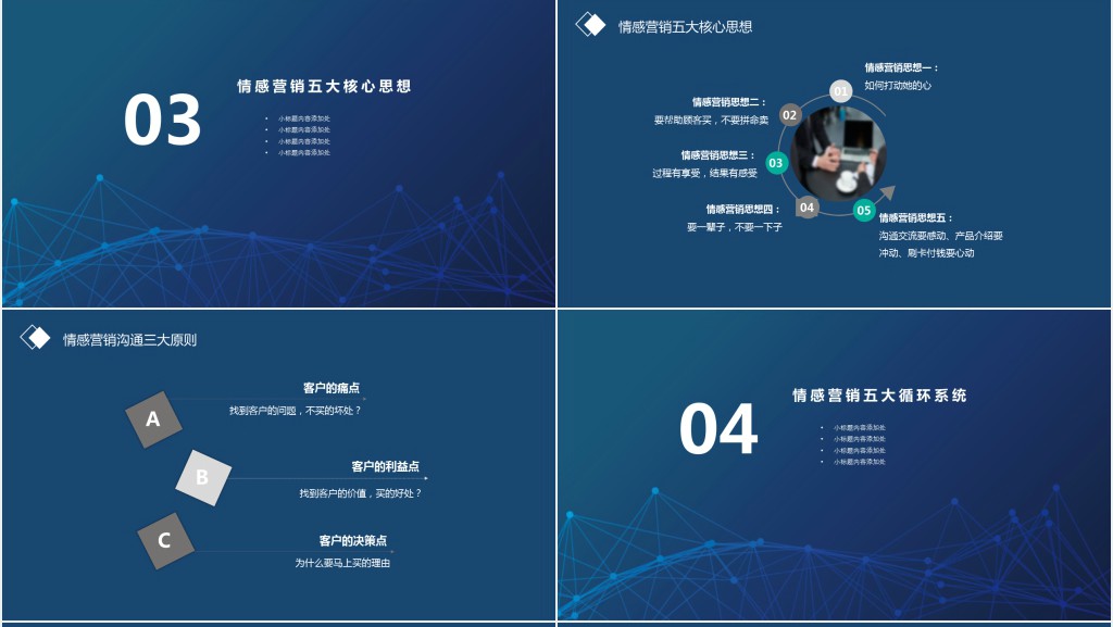 蓝色科技感情感营销培训课件PPT模板