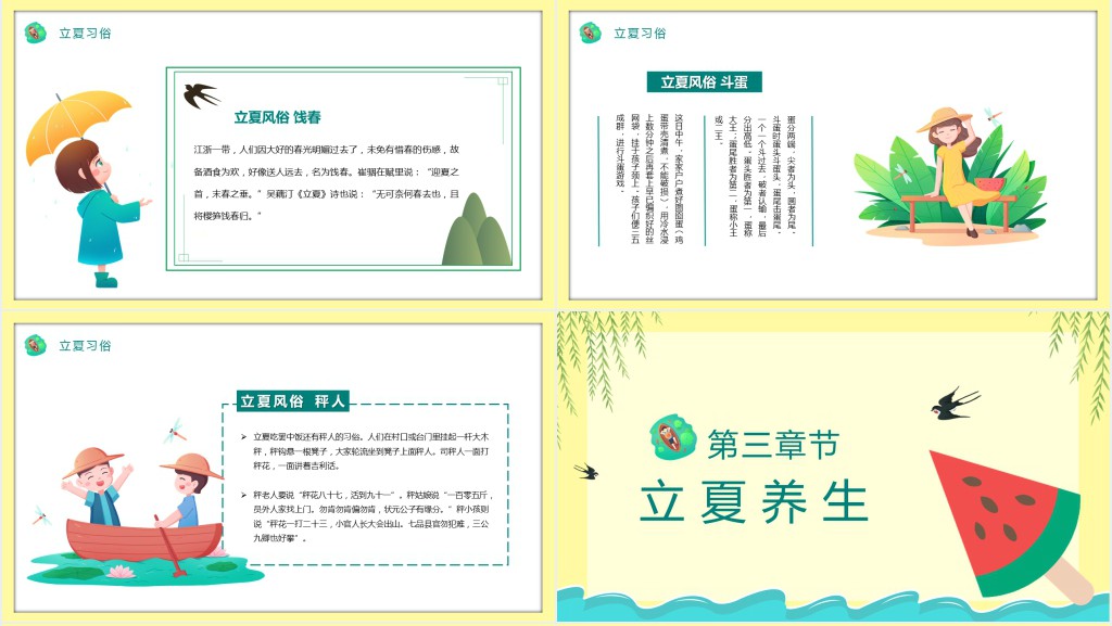 立夏节气传统文化知识PPT模板 立夏节气传统文化知识PPT模板