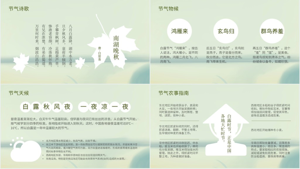白露节气知识科普教育PPT课件