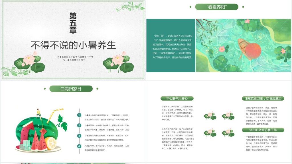 小暑的来龙去脉介绍PPT模板 小暑的来龙去脉介绍PPT模板