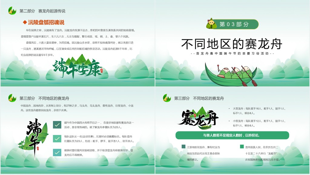 端午节赛龙舟传统文化PPT模板 端午节赛龙舟传统文化PPT模板