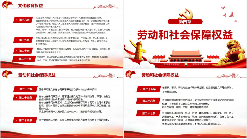 中华人民共和国妇女权益保障法PPT模板 中华人民共和国妇女权益保障法PPT模板