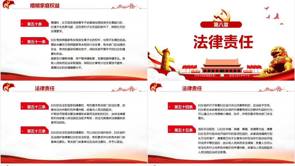 中华人民共和国妇女权益保障法PPT模板 中华人民共和国妇女权益保障法PPT模板