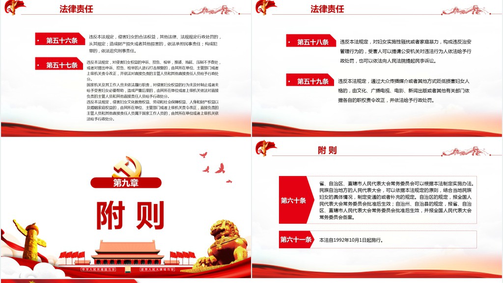 中华人民共和国妇女权益保障法PPT模板 中华人民共和国妇女权益保障法PPT模板