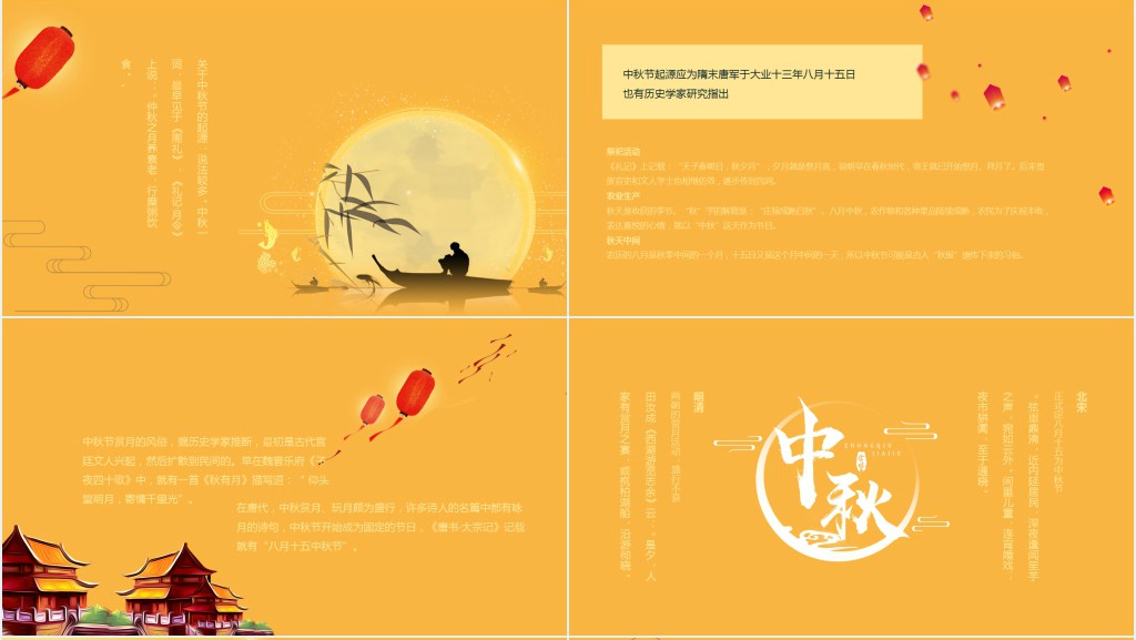 中秋节的传统习俗PPT模板 中秋节的传统习俗PPT模板