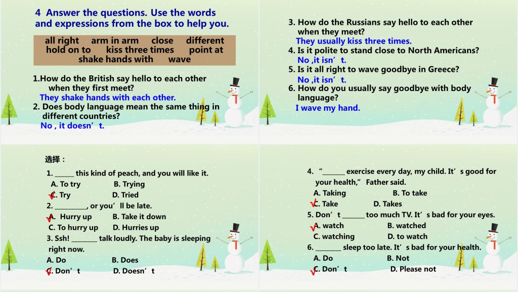 人教版八年级上英语11 body language Unit 3 Language in use课件 人教版八年级上英语11 body language Unit 3 Language in use课件