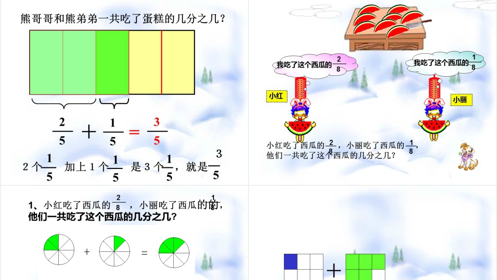 小学数学第五册分数的简单计算PPT课件 小学数学第五册分数的简单计算PPT课件