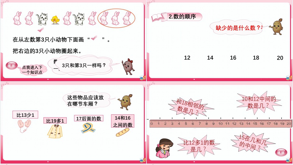 人教版小学数学一年级上册总复习数与代数(一)20以内数的认识PPT课件 人教版小学数学一年级上册总复习数与代数(一)20以内数的认识PPT课件