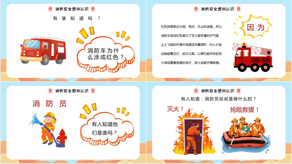 幼儿园认识消防安全知识PPT课件