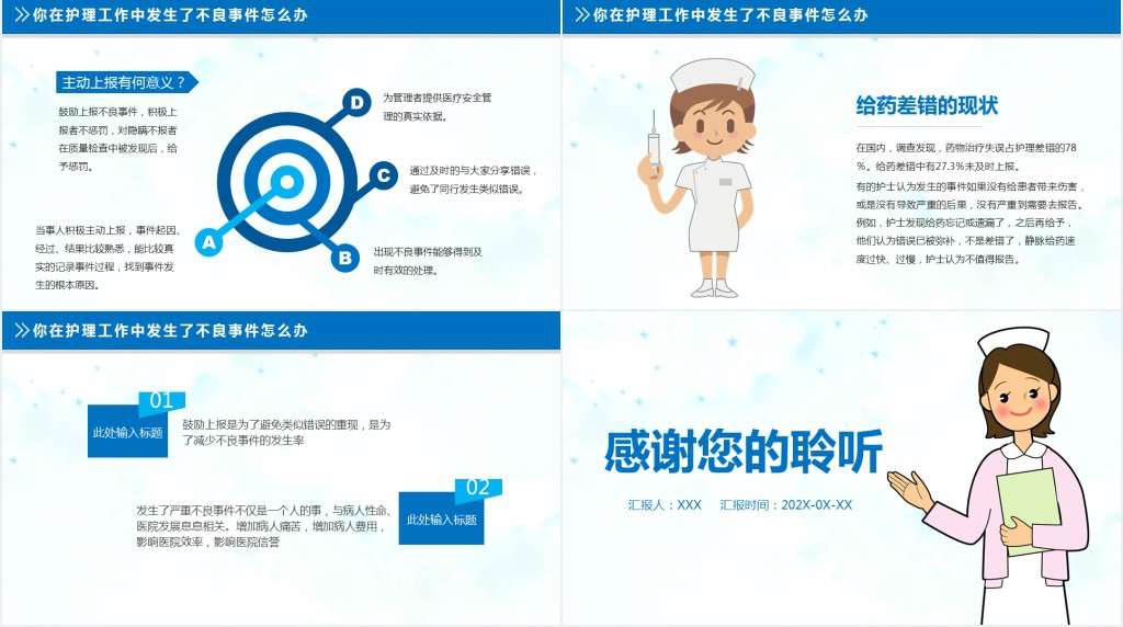 护理不良事件的分析与防范PPT模板 护理不良事件的分析与防范PPT模板