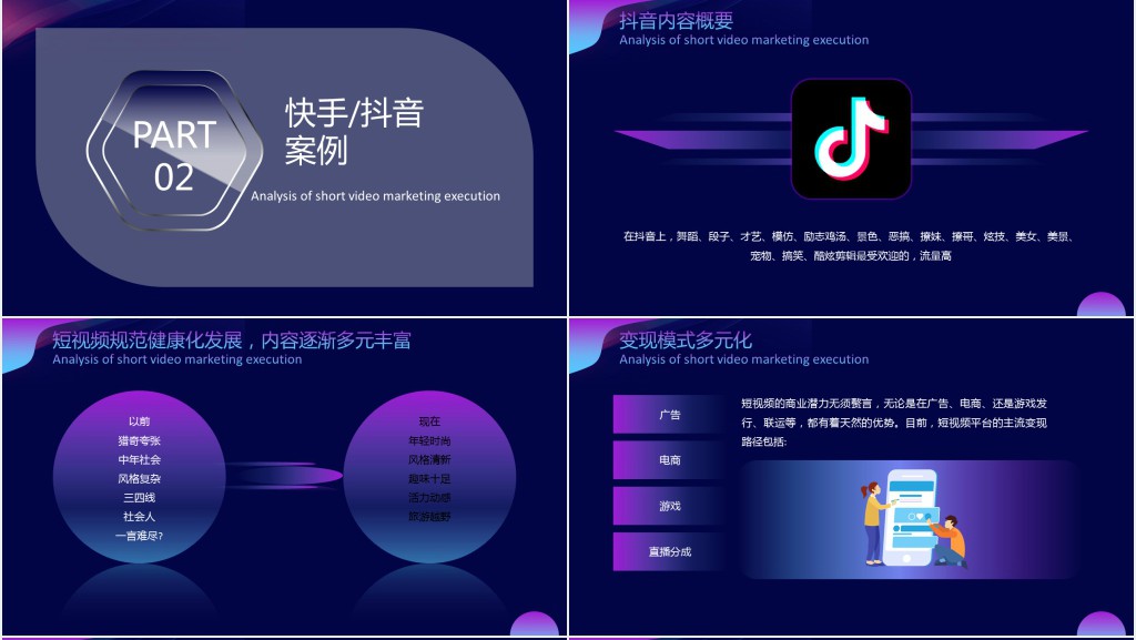 毛玻璃效果短视频营销执行解析PPT