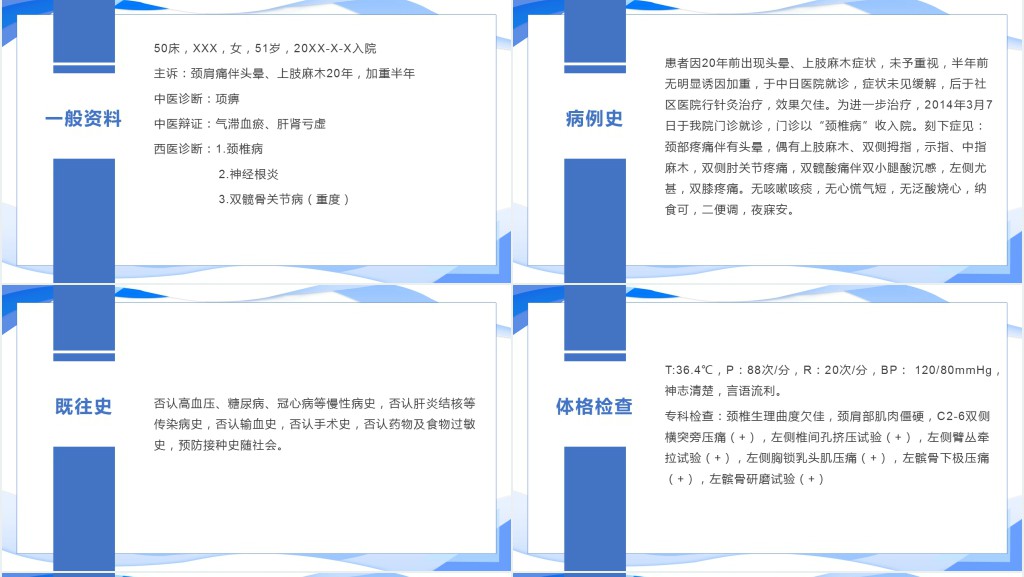 颈椎病优秀护理查房PPT模板 颈椎病优秀护理查房PPT模板