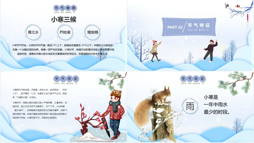 小寒的节气知识介绍PPT模板 小寒的节气知识介绍PPT模板