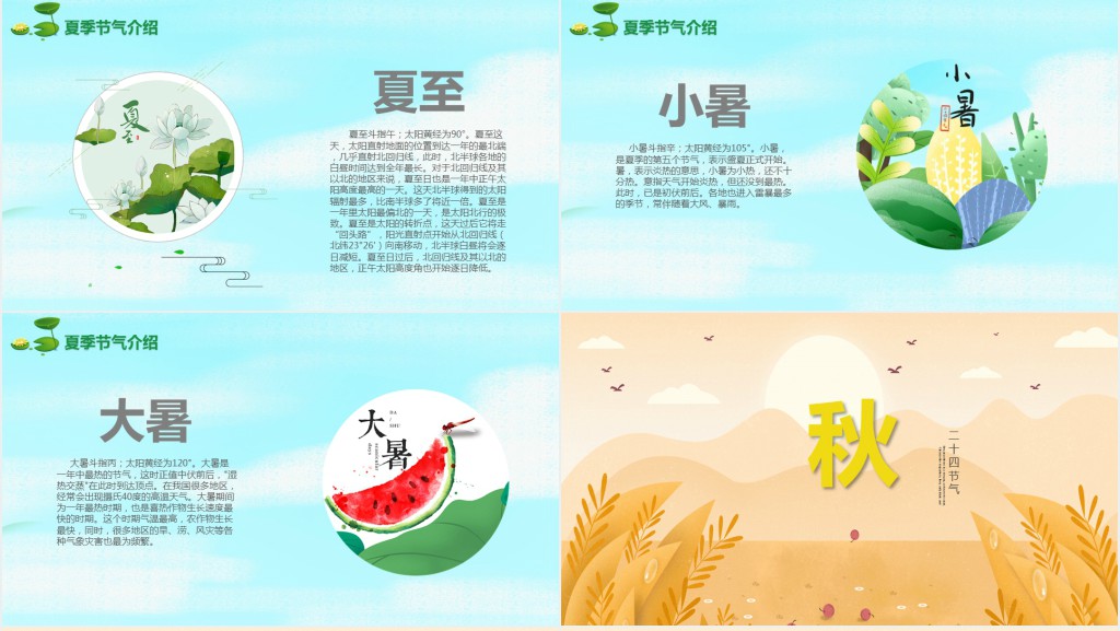 二十四节气每个节气简单介绍PPT模板 二十四节气每个节气简单介绍PPT模板