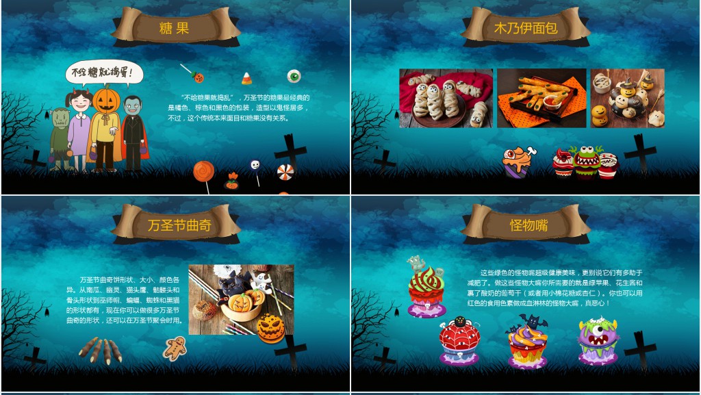 卡通万圣节节日介绍主题班会PPT课件