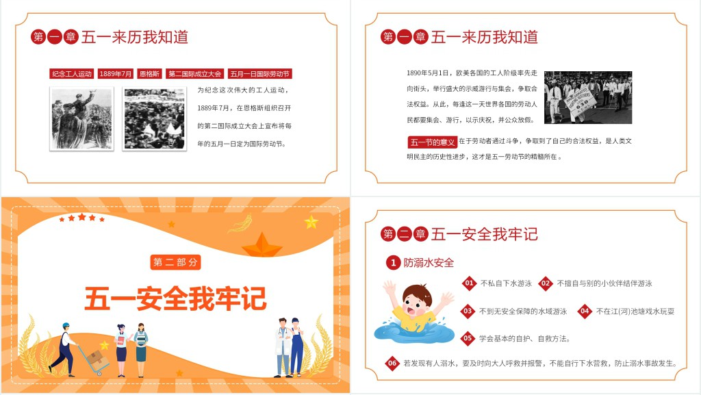 卡通风小学生五一劳动节安全教育教案PPT课件 卡通风小学生五一劳动节安全教育教案PPT课件