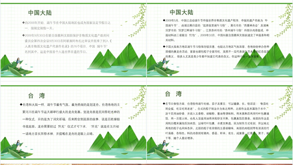 端午节的来历和习俗PPT模板 端午节的来历和习俗PPT模板