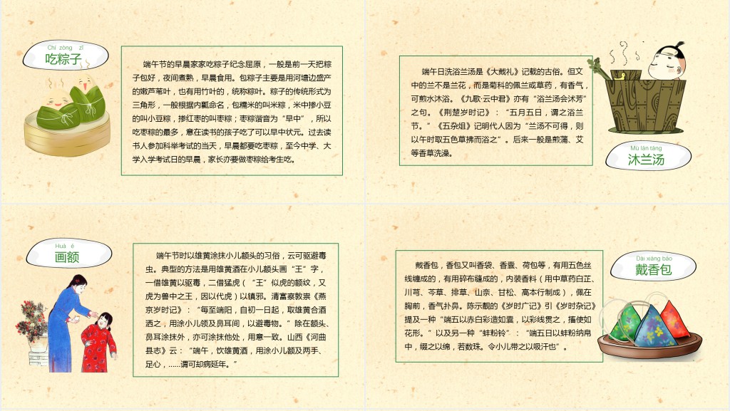 了解端午节的知识PPT模板