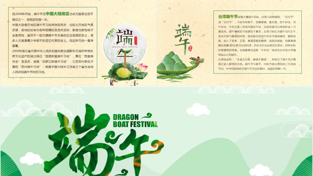 了解端午节的知识PPT模板