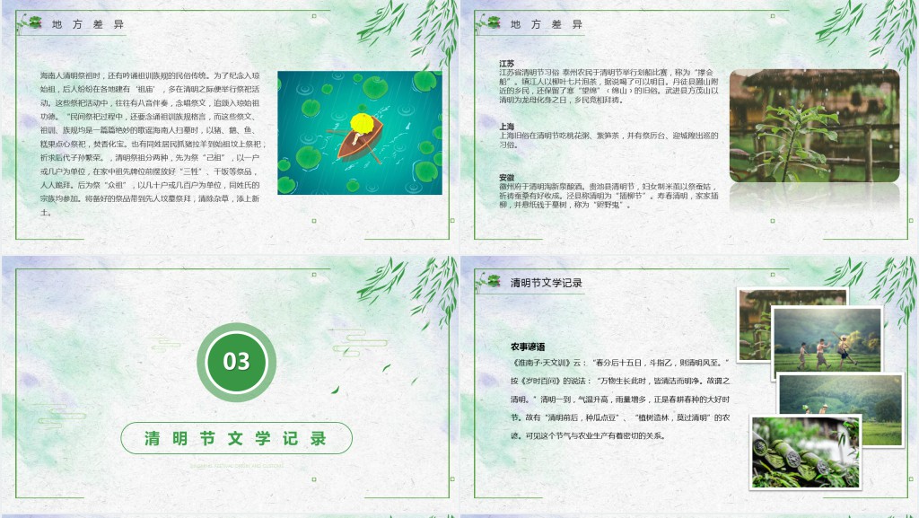 清明节起源历史简介PPT模板 清明节起源历史简介PPT模板