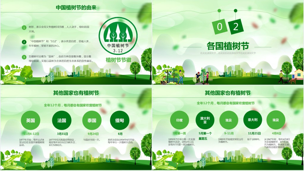 植树节造林关爱环境班会主题PPT课件