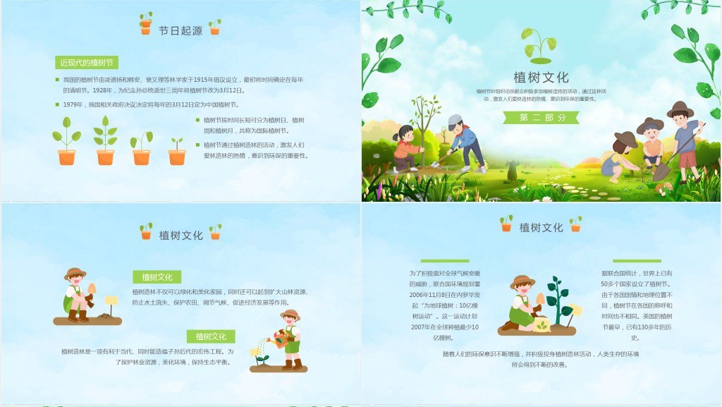中国植树节植树文化主题班会PPT课件 中国植树节植树文化主题班会PPT课件