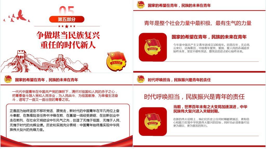 争做堪当民族复兴重任时代新人五四青年节专题PPT党课 争做堪当民族复兴重任时代新人五四青年节专题PPT党课