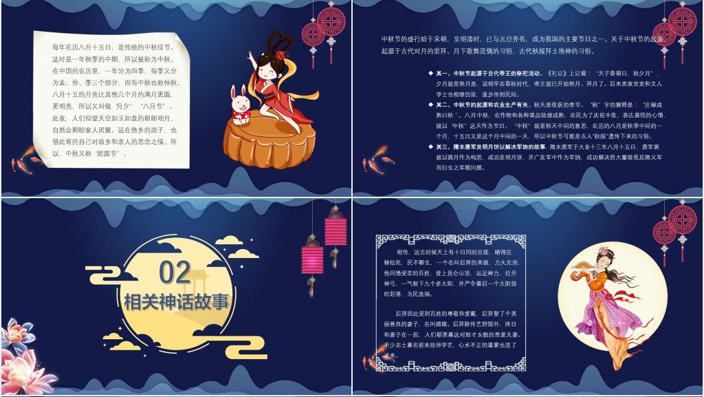 中秋节的来历及习俗PPT模板 中秋节的来历及习俗PPT模板