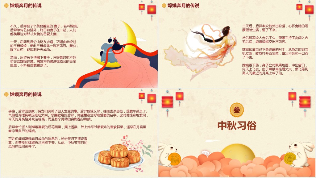 八月十五中秋节的来历PPT模板 八月十五中秋节的来历PPT模板
