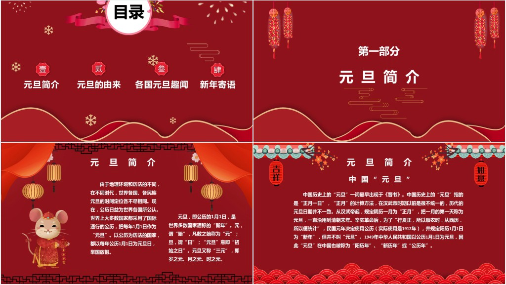 世界各国元旦节习俗PPT模板 世界各国元旦节习俗PPT模板