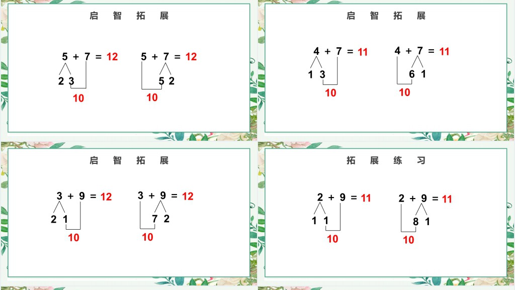 人教版小学一年级数学上册第八课:20以内的进位加法PPT课件 人教版小学一年级数学上册第八课:20以内的进位加法PPT课件