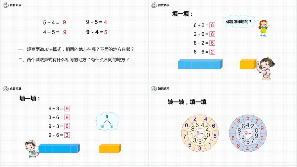 人教版小学一年级数学上册第五课第二课时：6~10的认识和加减法——8和9PPT课件