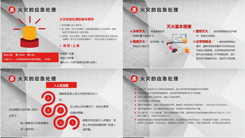 简约清新员工消防安全培训PPT模板