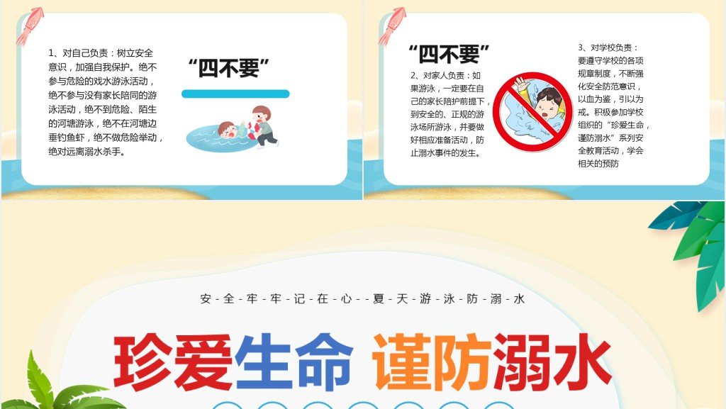 牢记防溺水四不要安全教育PPT课件 牢记防溺水四不要安全教育PPT课件