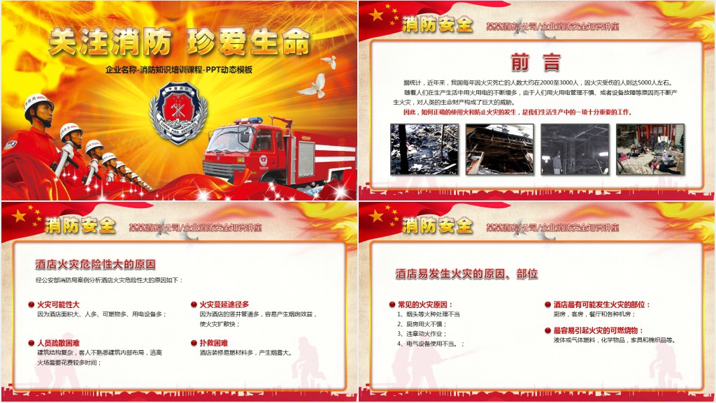 消防安全图片知识培训讲座PPT模板