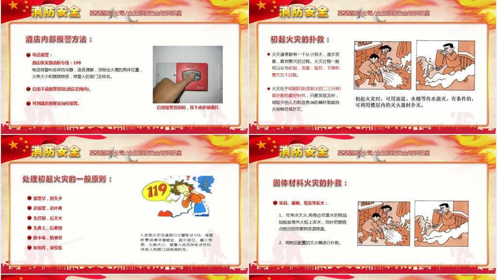 消防安全图片知识培训讲座PPT模板