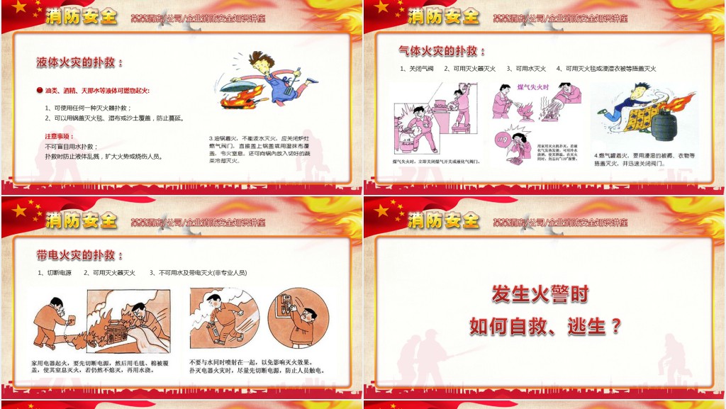 消防安全图片知识培训讲座PPT模板