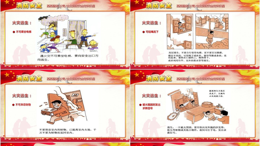 消防安全图片知识培训讲座PPT模板
