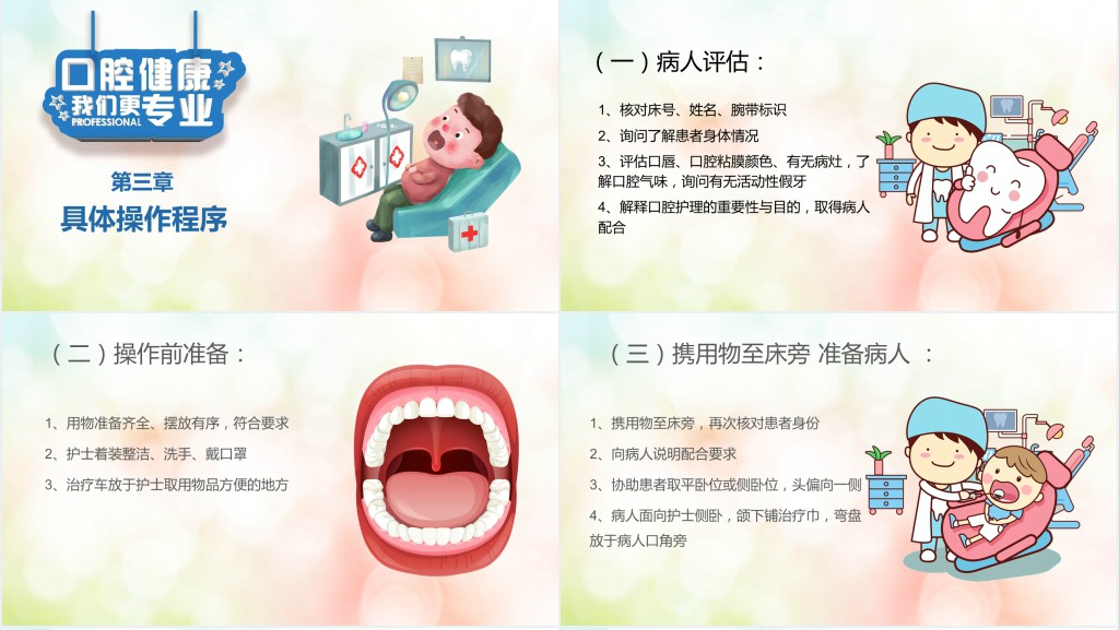 口腔护理并发症及注意事项PPT模板 口腔护理并发症及注意事项PPT模板