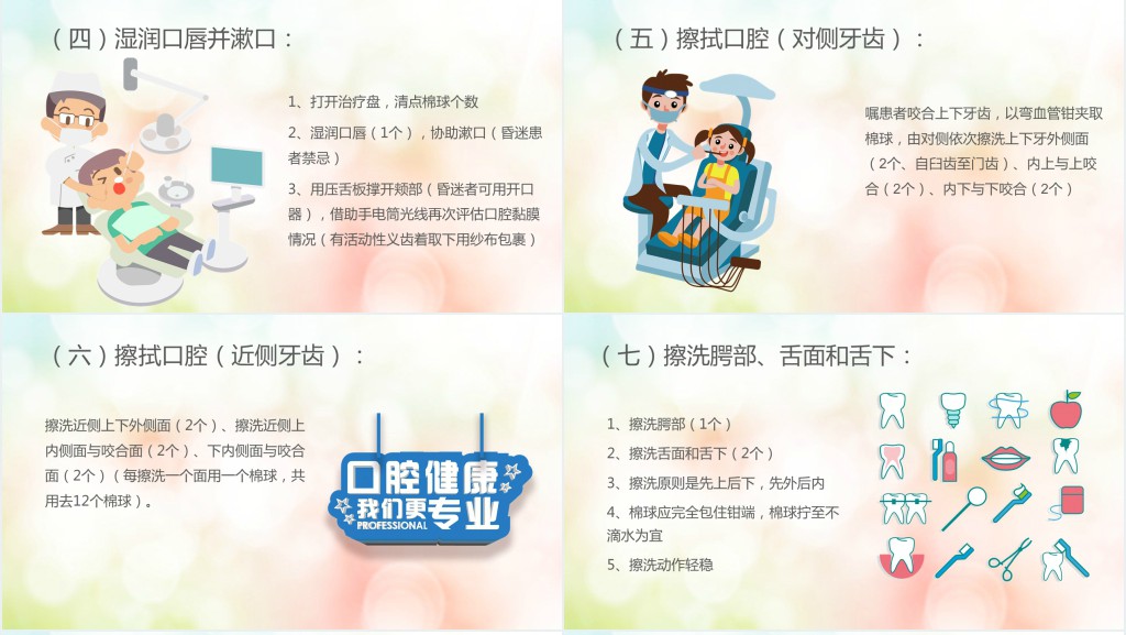 口腔护理并发症及注意事项PPT模板 口腔护理并发症及注意事项PPT模板