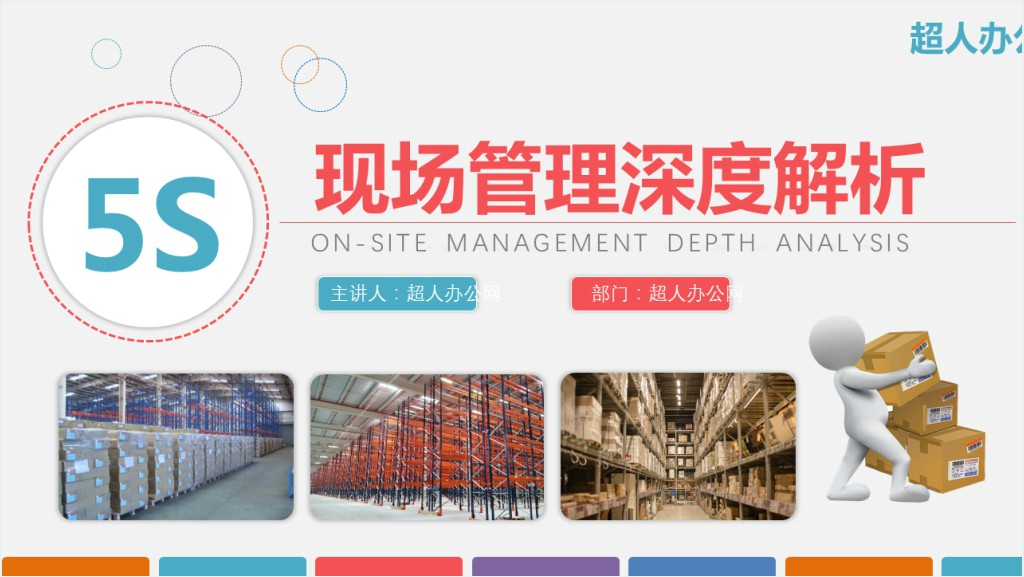 框架完整下载即用多色企业仓储5S现场管理深度解析PPT模板截图