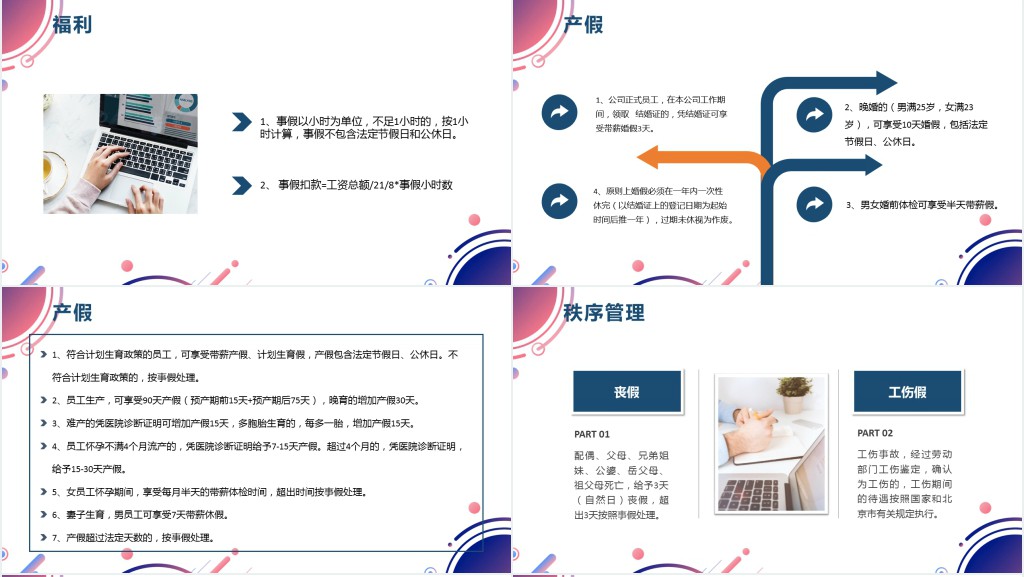 人事管理制度学习PPT简洁几何风人力资源人事部门新员工业务培训课件下载