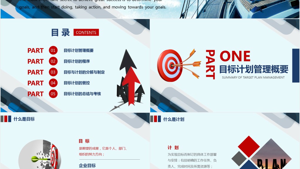 企业培训员工团队目标计划管理PPT模板