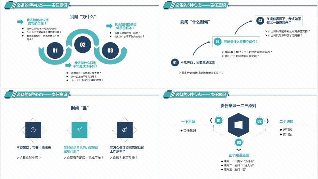 原创简约企业职场新入职员工心态培训PPT